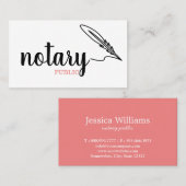 Notarisch Openbaar Elegant Manuscript Plain zwart- Visitekaartje (Voorkant / Achterkant)