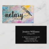 Notarisch Openbaar Elegant Manuscript Plain zwart- Visitekaartje (Voorkant / Achterkant)