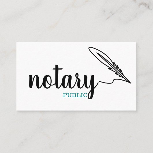 Notarisch Openbaar Elegant Manuscript Plain zwart- Visitekaartje (Voorkant)