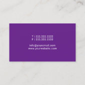 Notarisch Paars Glitter Elegant Signature Visitekaartje (Achterkant)