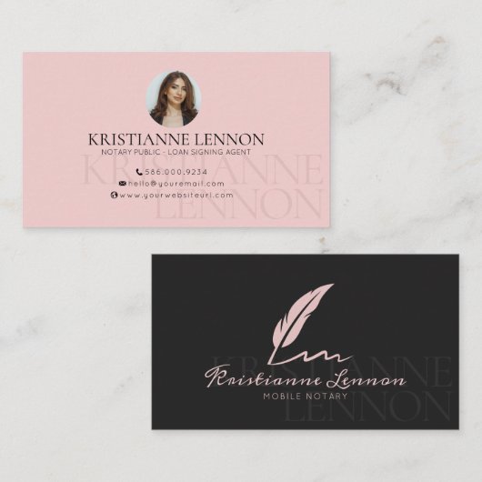 Notarisch publiek - Leningschaar - Slank Modern Visitekaartje (Voorkant / Achterkant)