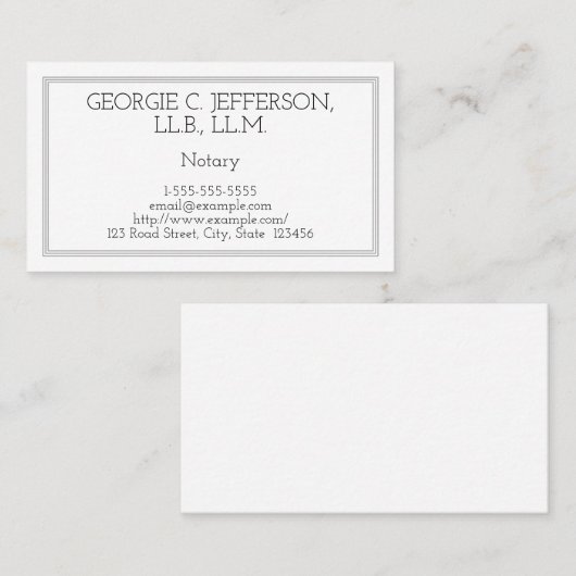  Notarisch Visitekaartje (Voorkant / Achterkant)