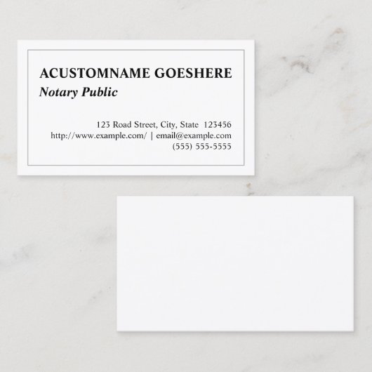 Notarisch Visitekaartje met een lage sleutel (Voorkant / Achterkant)