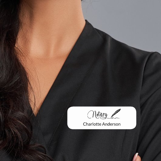 Notarisch wit pen script elegant eenvoudig naamplaatje