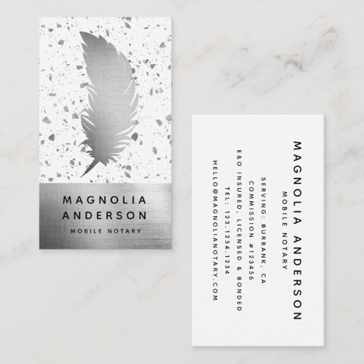 Notarische Openbare het Ondertekenen de Quill van  Visitekaartje (Voorkant / Achterkant)