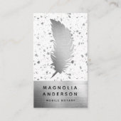 Notarische Openbare het Ondertekenen de Quill van  Visitekaartje (Voorkant)