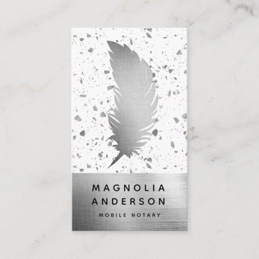 Notarische Openbare het Ondertekenen de Quill van  Visitekaartje (Voorkant)