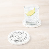 Notarische openbare zegel Elegant Modern White Mar Zandsteen Onderzetter (Zijkant)