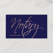 Notariscript faux roos gold typografie navy blue visitekaartje (Voorkant)