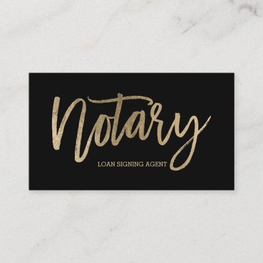 Notariselegant chic gold typografie zwart visitekaartje (Voorkant)