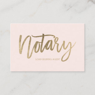 Notariselegant chic gold typography blush visitekaartje