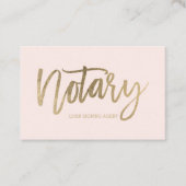 Notariselegant chic gold typography blush visitekaartje (Voorkant)