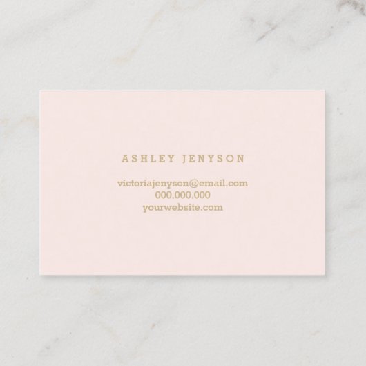 Notariselegant chic gold typography blush visitekaartje (Achterkant)