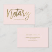 Notariselegant chic gold typography blush visitekaartje (Voorkant / Achterkant)