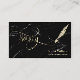 Notariselegant roos goudtipografie veer pen bu visitekaartje