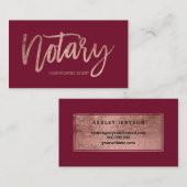 Notariselegant roos goudtypografie rood visitekaartje (Voorkant / Achterkant)
