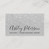 Notariselegante typografie zilverglittergrijs visitekaartje (Voorkant)