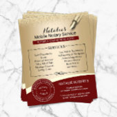Notarishandtekening agent rood en goud flyer