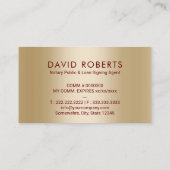 Notarishandtekening agent rood en goud visitekaartje (Achterkant)