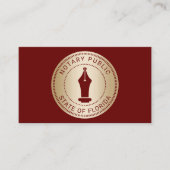 Notarishandtekening agent rood en goud visitekaartje (Voorkant)