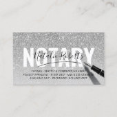Notarishandtekening van de agent Silver Glitter Visitekaartje (Voorkant)
