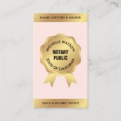 Notarislening ondertekenaar Modern Blush Pink & Go Visitekaartje (Voorkant)