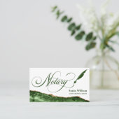 Notarislening ondertekenaar Modern Emerald Green Visitekaartje (Staand voorkant)