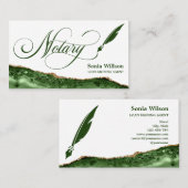 Notarislening ondertekenaar Modern Emerald Green Visitekaartje (Voorkant / Achterkant)