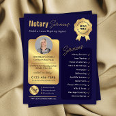 Notarislening ondertekenaar Navy & Gold Logo Foto Flyer