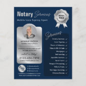 Notarislening ondertekenaar Navy & Silver Logo Fot Flyer (Voorkant)