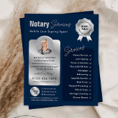 Notarislening ondertekenaar Navy & Silver Logo Fot Flyer