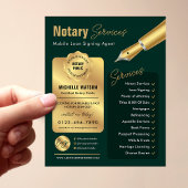 Notarislening ondertekenaar Stamp Green & Gold Log Flyer