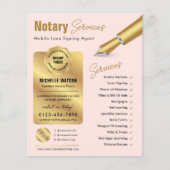 Notarislening ondertekenaar Stamp Pink & Gold Logo Flyer (Voorkant)