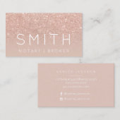 Notarisnaam elegant typografie zwart roos goud visitekaartje (Voorkant / Achterkant)