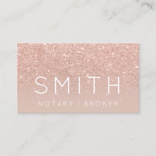 Notarisnaam elegant typografie zwart roos goud visitekaartje (Voorkant)