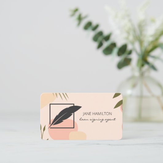 Notarisondertekenaar Boho Visitekaartje (Staand voorkant)
