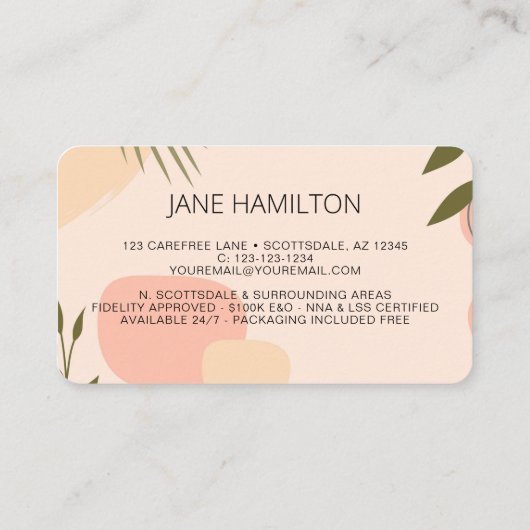 Notarisondertekenaar Boho Visitekaartje (Achterkant)