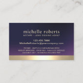 Notarisondertekenaar Gold Border Deep Paars Visitekaartje (Achterkant)