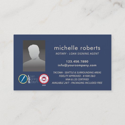 Notarisondertekenaar Gold Eagle Logo Foto Visitekaartje (Achterkant)