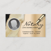 Notarisondertekenaar Gold Marble Agate Foto Visitekaartje (Voorkant)