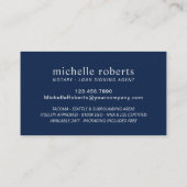 Notarisondertekenaar marine & Silver Photo Visitekaartje (Achterkant)