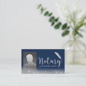 Notarisondertekenaar marine & Silver Photo Visitekaartje (Staand voorkant)