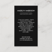 Notarisondertekenaar Modern Black Foto Visitekaartje (Achterkant)