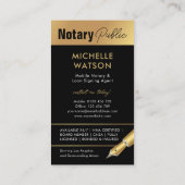 Notarisondertekenaar Modern Black & Gold Visitekaartje (Achterkant)