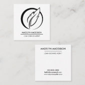 Notarisondertekenaar Modern Black & White Vierkante Visitekaartje (Voorkant / Achterkant)