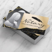 Notarisondertekenaar Modern Gold Agate Foto Visitekaartje