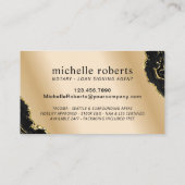 Notarisondertekenaar Modern Gold Agate Foto Visitekaartje (Achterkant)