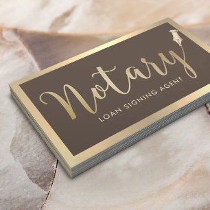 Notarisondertekenaar Modern Gold & Brown Visitekaartje