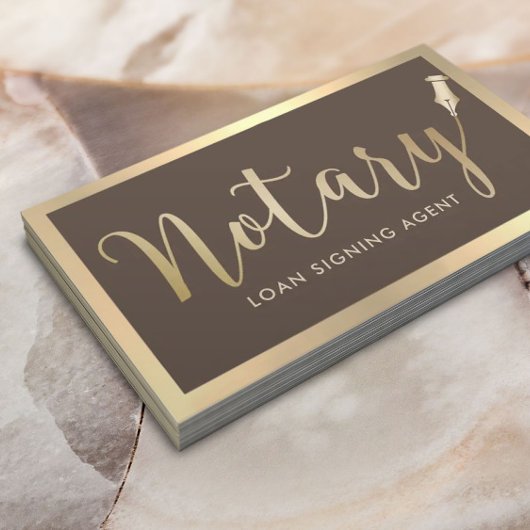 Notarisondertekenaar Modern Gold & Brown Visitekaartje