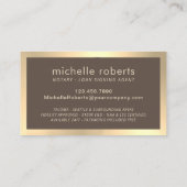 Notarisondertekenaar Modern Gold & Brown Visitekaartje (Achterkant)